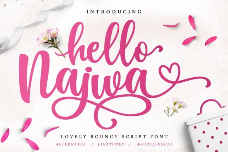 Hello Najwa Script Font - Dafont Free