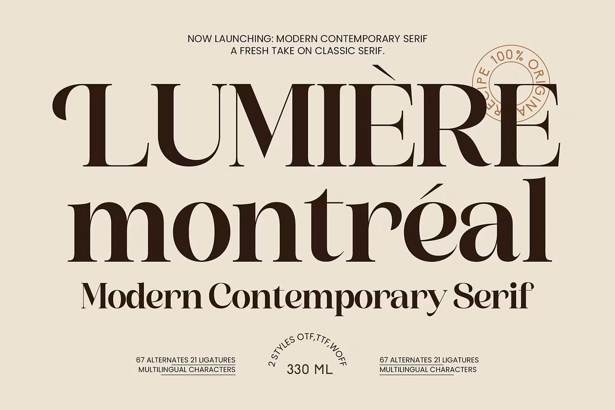 Lumiere Montreal Font